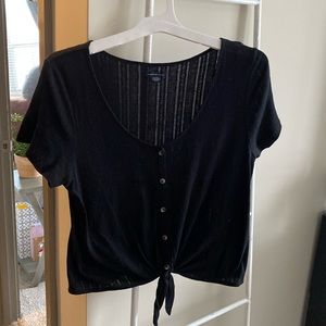 Black American Eagle Tied Shirt Size XL